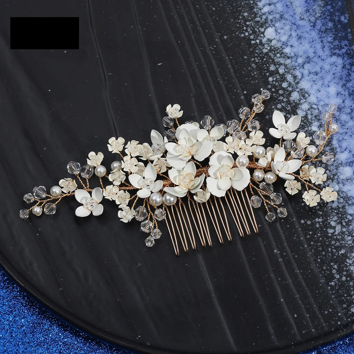 Wedding Hair Accessories Flower Hair Clips Hairpin Crystal Bride Headdress for Women Faux Pearl Barrettes Hair Combs Hair Decor