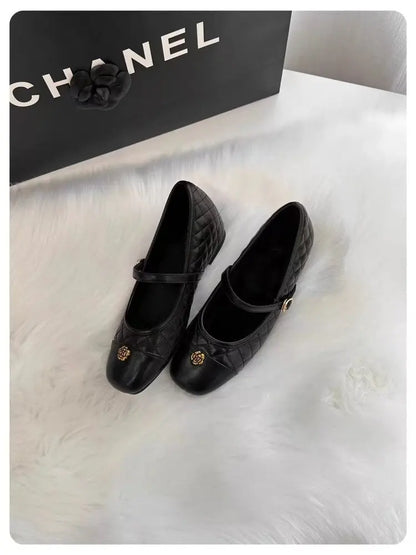 Spring and Autumn temperament commuting shallow mouth single shoe square toe Mary Zhen single shoe women