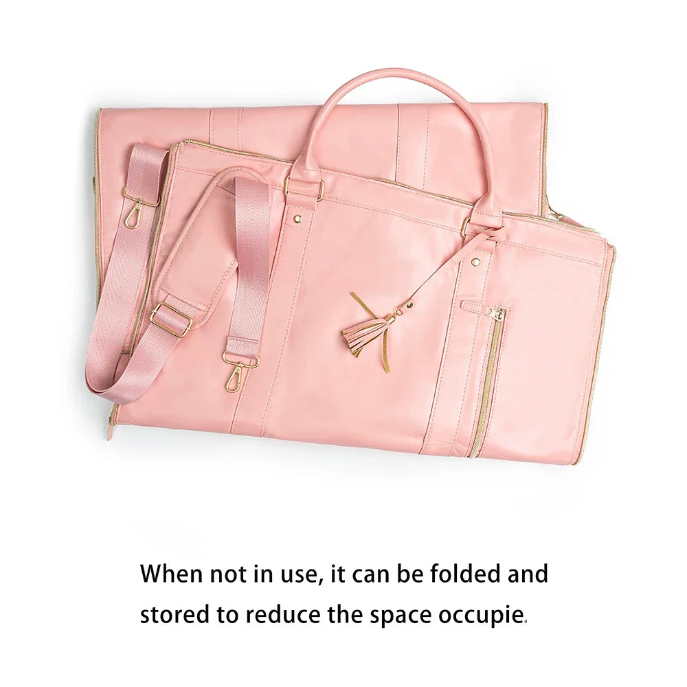 Travel Luggage Bag with Shoe Compartment Large Capacity Portable Duffle Bag Women's Foldable Suitbag Waterproof Clothes Totes