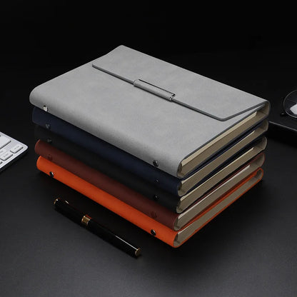 Tri-fold A5 Loose-leaf Notebook Business Meeting Office Record Book Cover Notebook