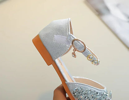 New Children Princess Shoes for Girls Bowtie Glitter Children Baby Dance Shoes Bling Bling Party Casual Toddler Girl Sandals