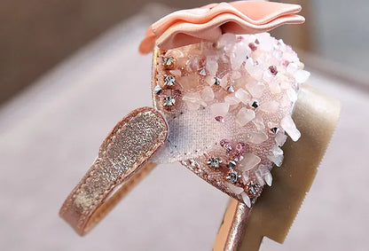 2023 Crystal Bow Single Shoes Summer Girls Fashion Princess Soft Shoes Children Pu Leather Flat Baby Rhinestone Sandals A986