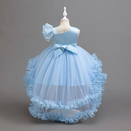 Flower Girl Party Dresses Wedding Birthday Trailing Princess Dress For Kids Graduation Pageant Bridesmaid Kids Costume