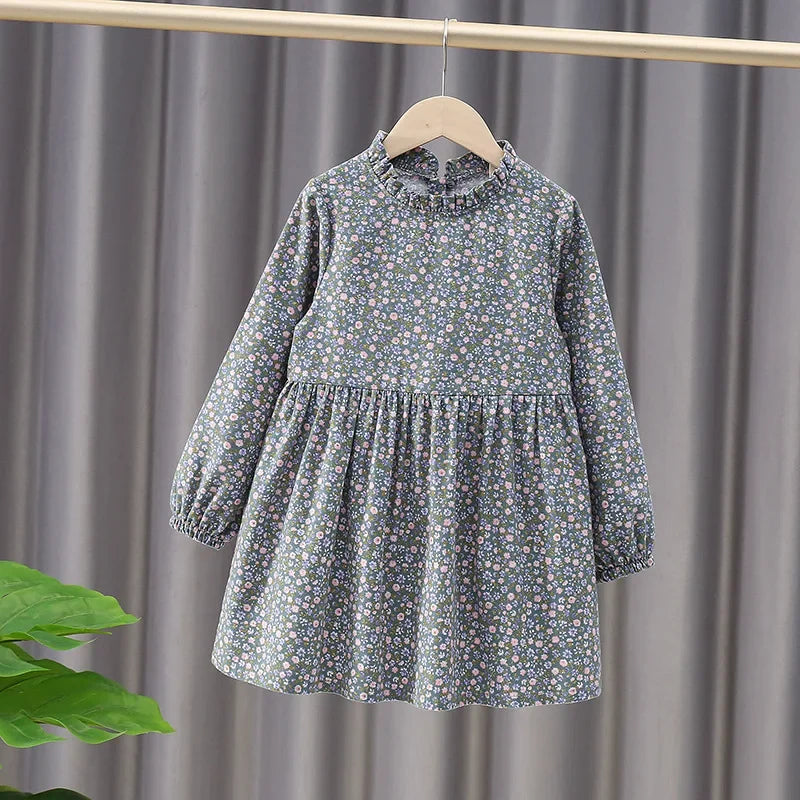 Baby Girls' Dress New Long Sleeve Spring Autumn Girl Clothing Cotton Flower Princess Party Dress Children's Fashion Clothes