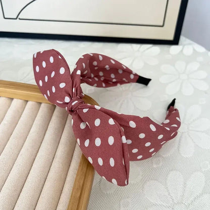 Fashion Hair Accessories Trend Women's Wide Headband Bow Knot Cross Sweet Style Polka Dot Hairband Cute Hoop Headwear