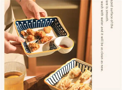 Cerc Plate Dining Di Heat Resistant Dumpling Plate with Vinegar Di Multi Functional Fruit Plate Trendy Network Bestseller