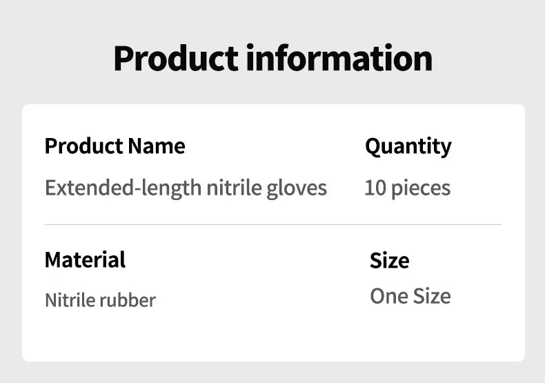 Long Length Nitrile Gloves Disposable Latex Free Powder Free Extended Cuff For Kitchen Cleaning Food Handling Beauty Salon