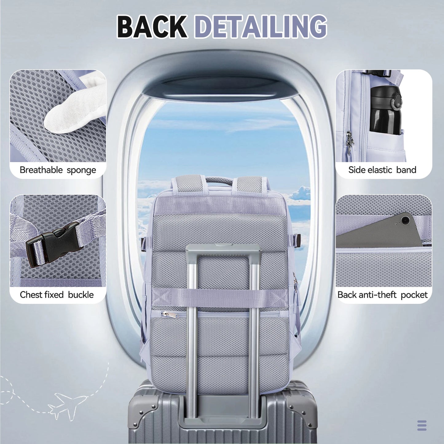 Carry on Luggage Backpack 40x30x20 Backpack Travel Cabin Ladies Backpack Waterproof Backpack，Hand Laptop Backpack for Men,  Bag