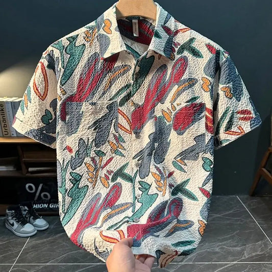 Light Luxury Trendy Men's New Fashionable and Personalized Casual and Versatile Shirt (Available)