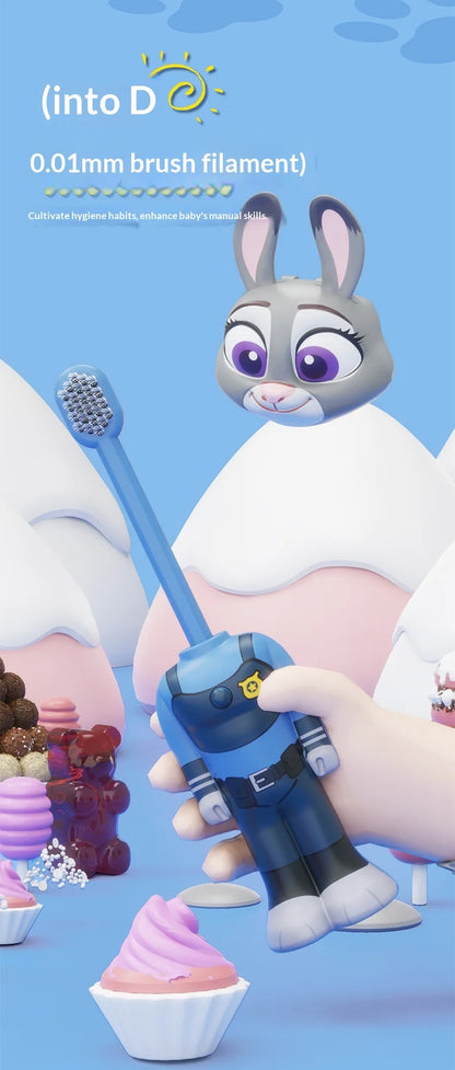 Disney Zootopia Internet Celebrity Retractable Toothbrush Nick Judy Deformed Soft Bristled Toothbrush Fine Bristle Kid Gift Toys