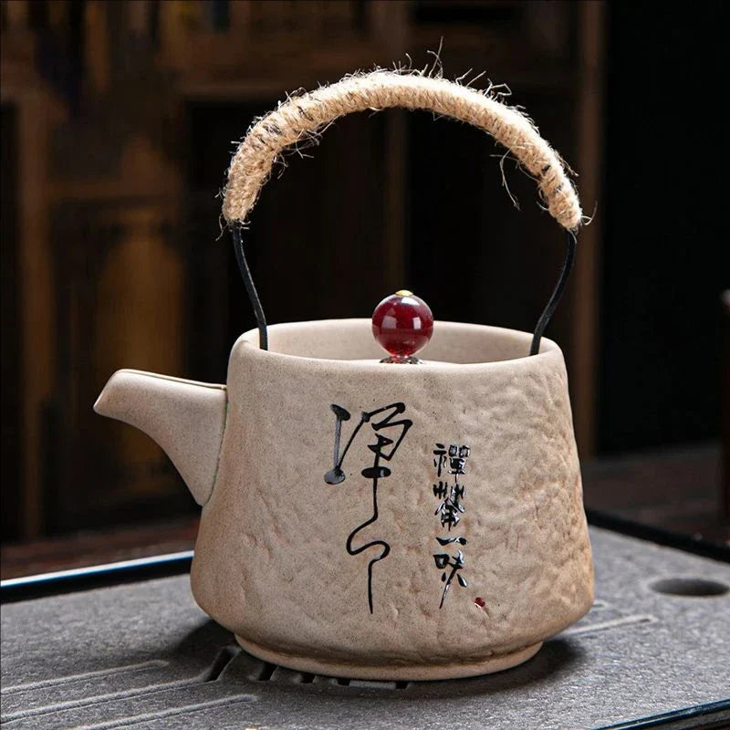 400ml Retro Japanese Kungfu Teapot Ceramic Tea Set Yixing Teapot Clay Puer Tea Pot and Cup Set Teeware Teware Water Kettle Pots