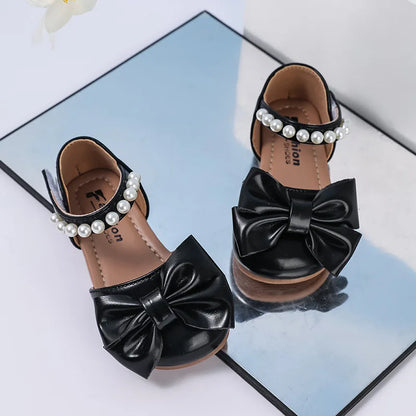 Girls' Sandals and Children's Princess Shoes 2026 Spring New Arrival for Girls Student Rhinestone Bow Performance Shoes