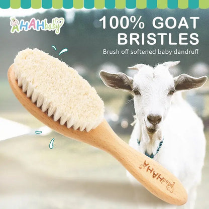 Baby Hair Brush for Hair Personalized Baby Brush Soft Goat Bristle Kids Hair Brush