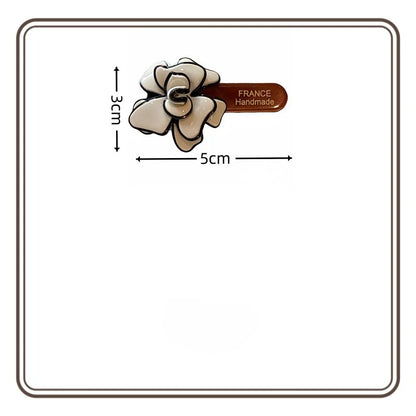 Fashionable Hair Accessories Elegant Black White Floral Hair Clip Camellia Flower Side Duckbill Barrette Women's Stylish