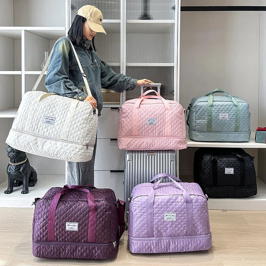 Lightweight Luggage Bag, Large Capacity Travel Duffle Bag Gym Tote Bags, Shoulder Weekender Overnight Bag