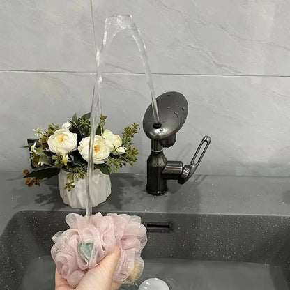 Multi Functional Waterfall Basin Faucet 4 Modes Stream Sprayer 360° Rotation Hot Cold Water Sink Mixer Stainless Steel  Wash Tap