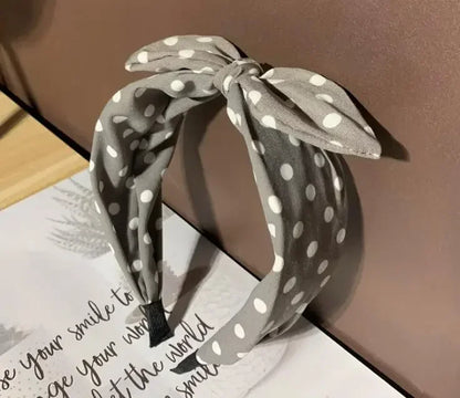 Fashion Hair Accessories Trend Women's Wide Headband Bow Knot Cross Sweet Style Polka Dot Hairband Cute Hoop Headwear