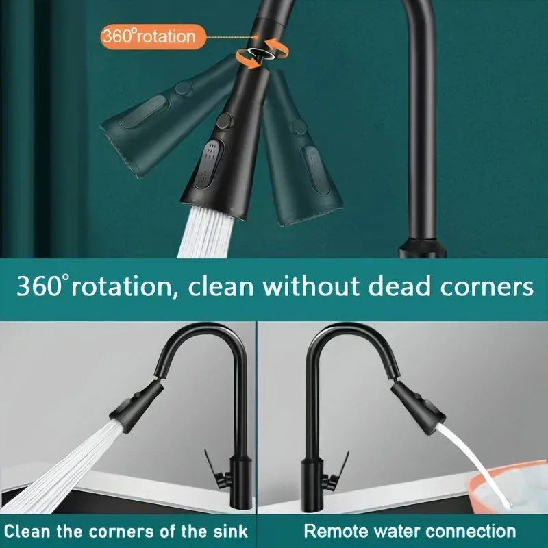 Universal 360° Rotate Kitchen Faucet Extender Aerator Plastic Splash Filter Kitchen Washbasin Faucet Bubbler Nozzle Aerator (Available)