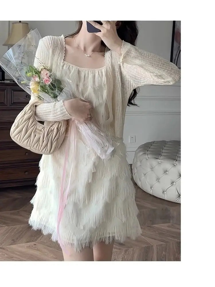 Fringed Dress 2025 Summer Beach Holiday Style A Fringed Women's Suspender Dress