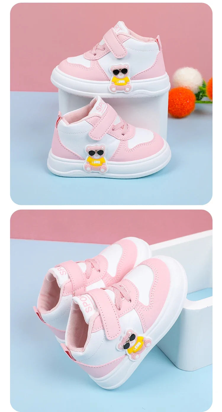 New Baby Girls Sneakers Board Shoes Cartoon Prints Soft Bottom Non-slip Children Casual Walking Shoes Boy Kids Children Shoes