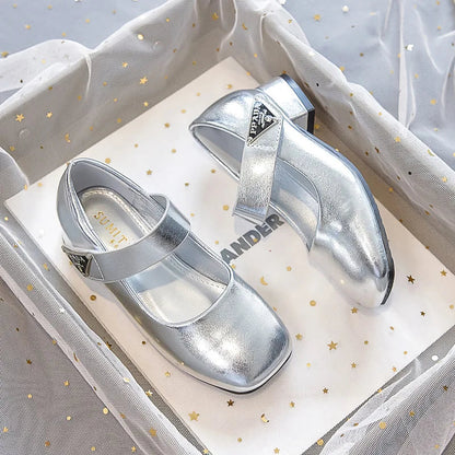 Designer Luxury Children's Elegant Party Leather Shoes Pageant Girls High Heels Wedding Bridesmaids Gala Formal Occasion Shoe