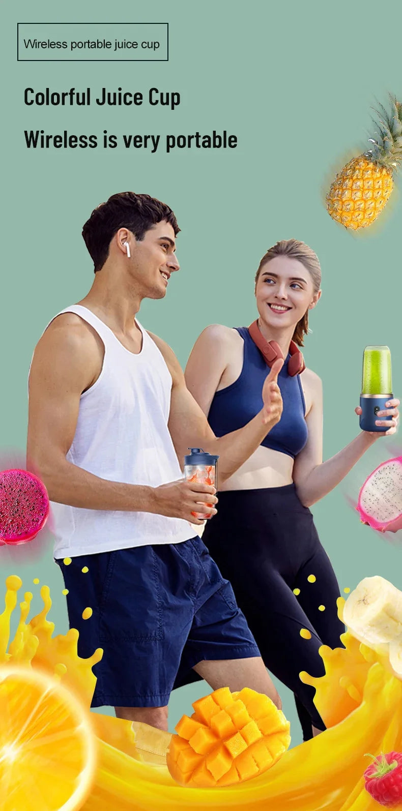 Portable Electric Juicer Mini Home Mixer Multifunctional Fruit and Vegetable Crushing Mixer USB Charging Juice Cup Juicing Tool