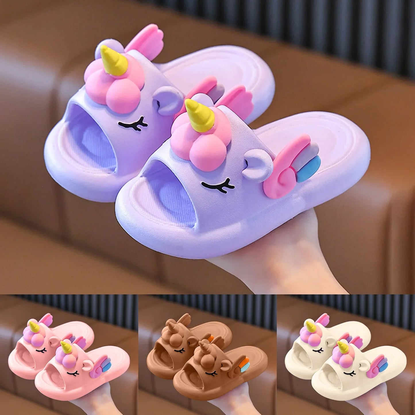 Children'S Slippers Cute Cartoon Baby Indoor Non Slip Thick Bottom Parent Child Slippers Kid Slippers
