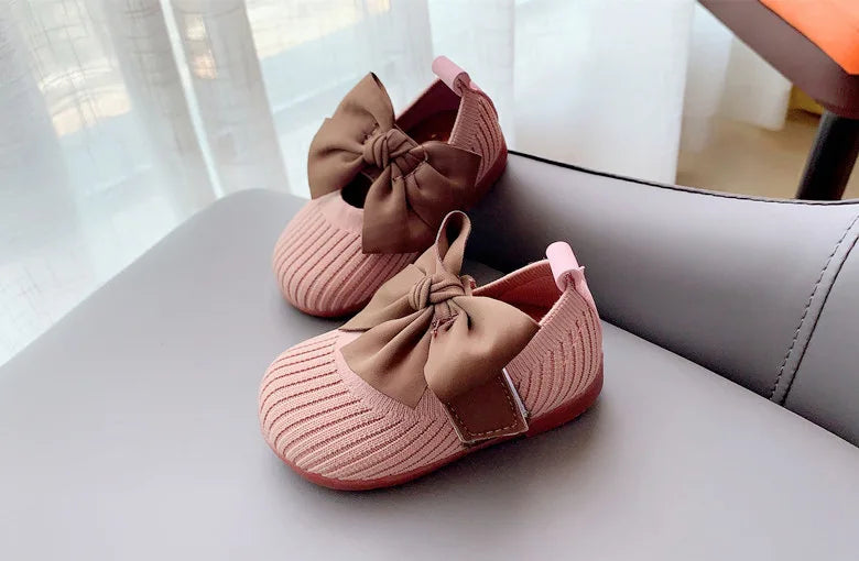 Hot﻿ Kawaii Casual Shoe Children S Shoes Autumn Girls Leather Shoes Bow Square Toe 1 Year Old Baby Soft Sole Walking