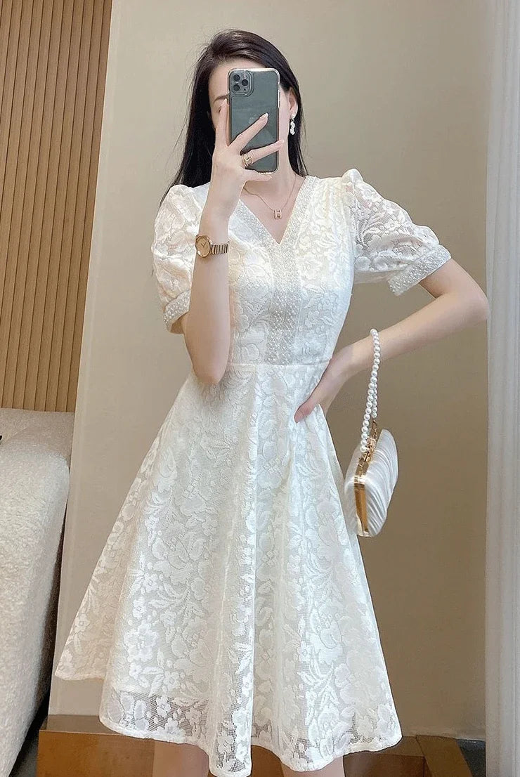 Women's Dress White Female Dresses Formal Occasion Midi Soft One-piece New in On Promotion Elegant Chic Fashion Summer 2025 Xxl