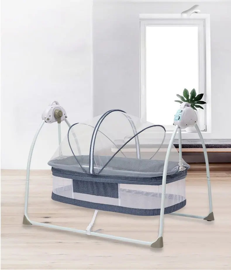 Electric Cradle Bed Multi-Functional Foldable Baby Cradle Newborn Enlarged Sleep Soothing Rocking Bed