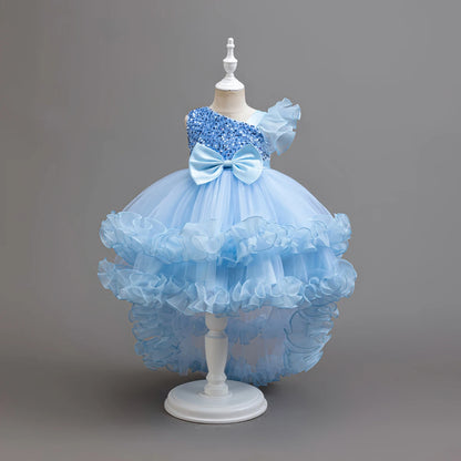 Flower Girl Party Dresses Wedding Birthday Trailing Princess Dress For Kids Graduation Pageant Bridesmaid Kids Costume