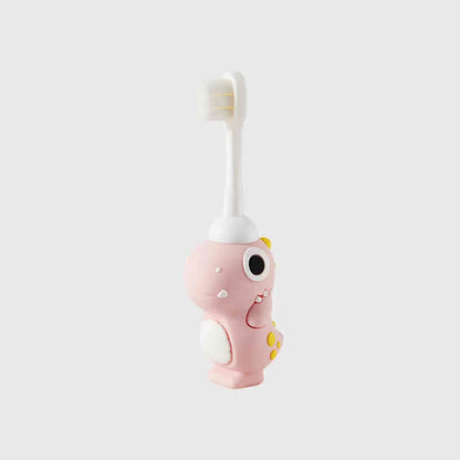 Cartoon dinosaur children's cute toothbrush, baby specific anti poke ultra-fine soft bristled toothbrush