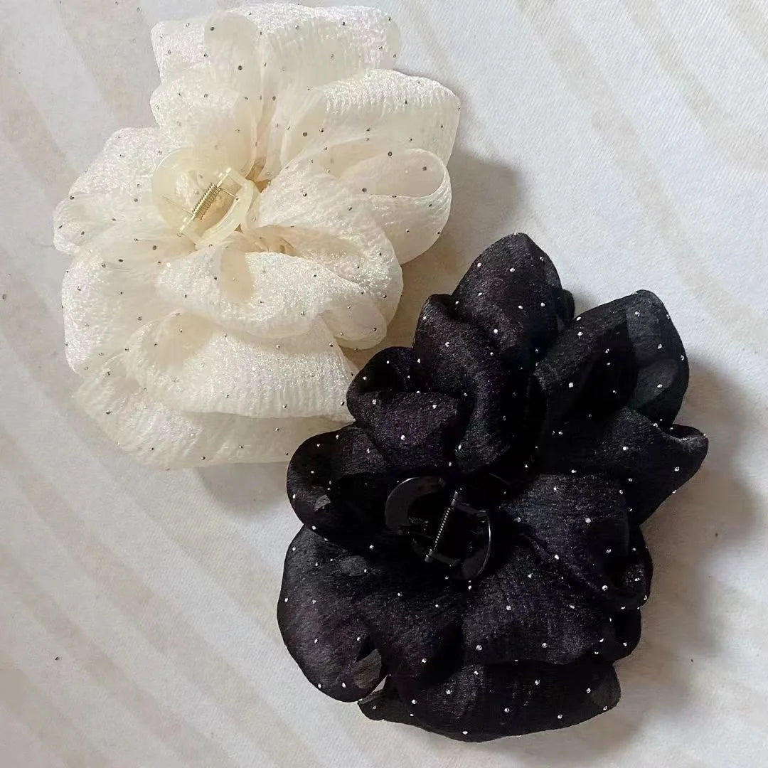 Mesh Bow Hair Clips Women Fashion Grab Claw Clip Female Hair Accessories Korea Elegant Hair Ornament Temperament Girls Headdress