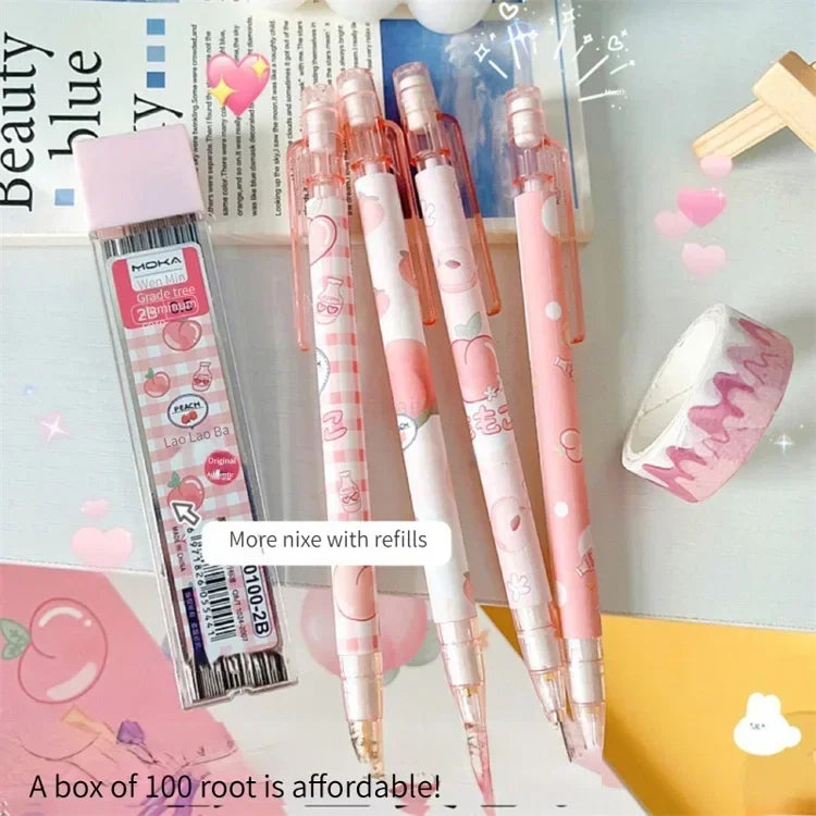 Kawaii Mechanical Pencil set 0.5/0.7mm 2B Refill Cute Cartoon Automatic Pencils School Office Supplies Child Gift Statione