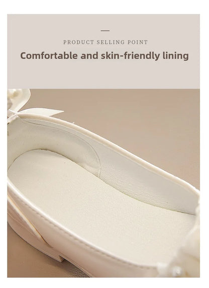 Spring Autumn Girl Glossy Leather Shoes Fashion Children Princess Causal Dress Flats Sweet Bowtie Kids School Mary Jane Shoes