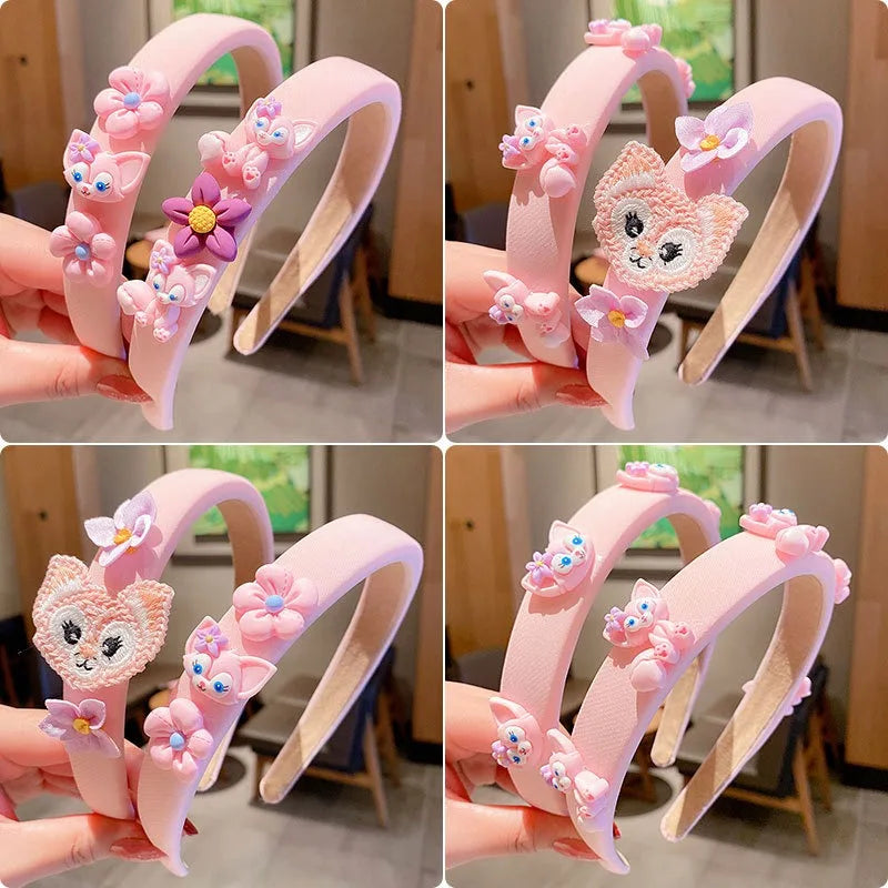 Disney Linabell Hair Hoops Sweet Three-dimensional Cartoon Pattern Hairband Girl Daily Party Wear Gift Hair Accessories