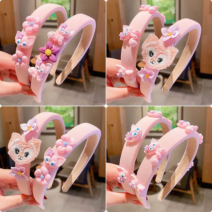 Disney Linabell Hair Hoops Sweet Three-dimensional Cartoon Pattern Hairband Girl Daily Party Wear Gift Hair Accessories