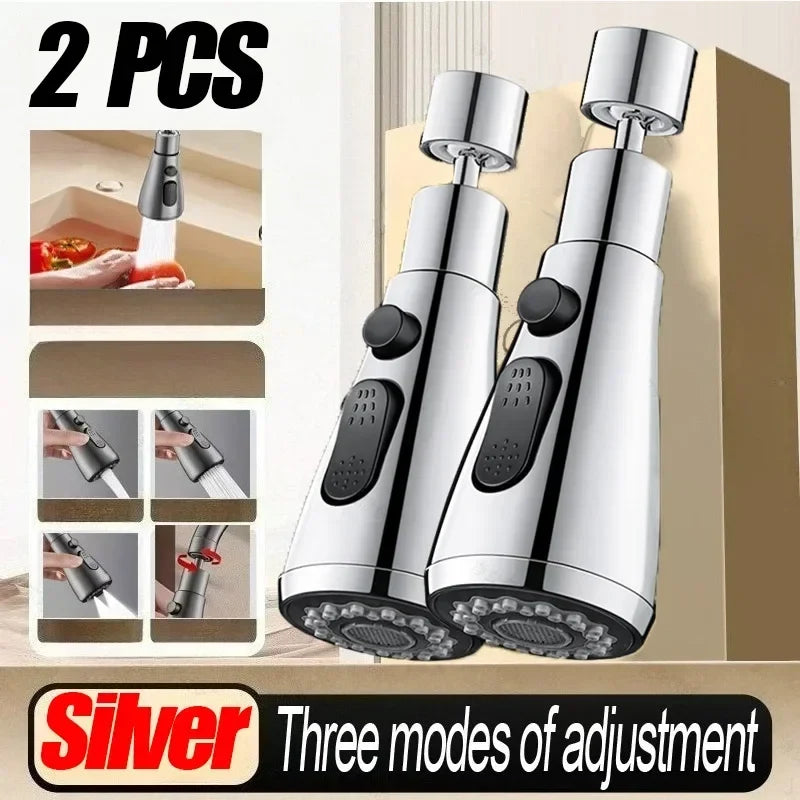 Universal 360° Rotate Kitchen Faucet Extender Aerator Plastic Splash Filter Kitchen Washbasin Faucet Bubbler Nozzle Aerator (Available)