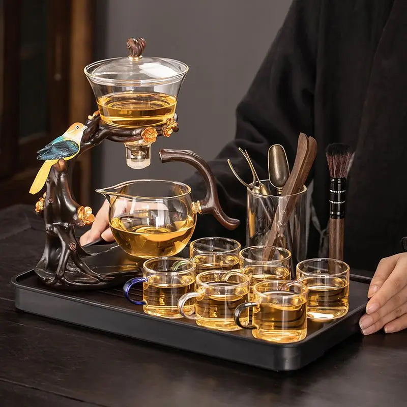 Lazy Glass Automatic Tea Set Business Gift High Borosilicate Dragon Kung Fu Teaware Sets