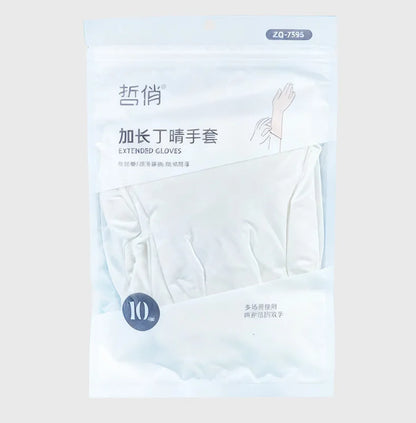 Long Length Nitrile Gloves Disposable Latex Free Powder Free Extended Cuff For Kitchen Cleaning Food Handling Beauty Salon