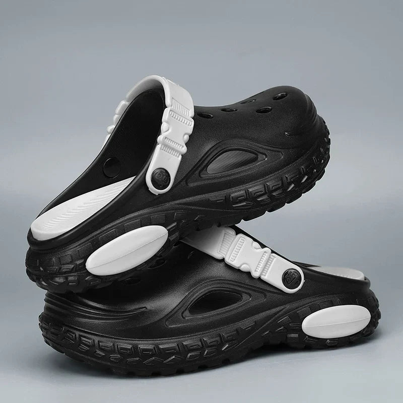 Summer Men's Thick Soled Non-Slip Breathable Toe-Cap Sandals Casual Beach Slippers