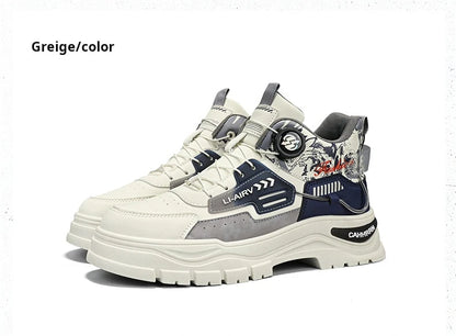 Men's Casual Outdoor Boots Fall Breathable Trendy Versatile Leisure Knob Board Shoes Anti-slip Riding Fashion Sneakers