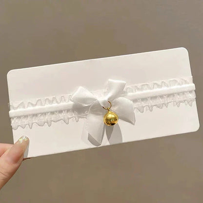 Girls Lace Bow Necklace Plush Bell Hairband Cosplay Masquerade-Party Costume