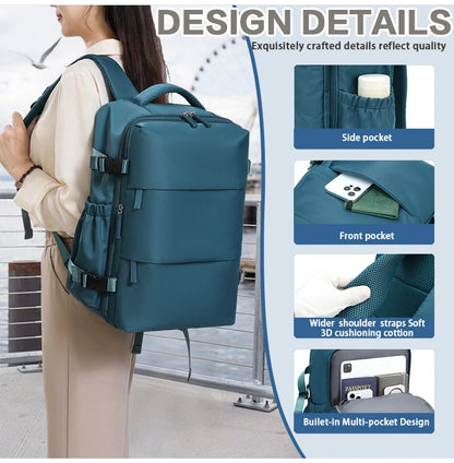 Vacuum compressed luggage backpack, aircraft-certified carry-on backpack, large-capacity multi-functional backpack