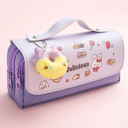 3D Kawaii Pencil Case Girls Decompression Pen Pouch Cute Waterproof School Supplies Aesthetic Organizer Box  Korean Stationery