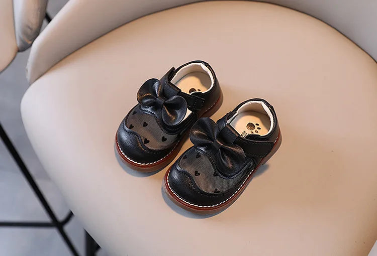 2025 Kids Shoes Baby Girl Walking Shoes with Breathable and Non Slip Mesh Bow Princess Shoes with Non Slip Soft Soles
