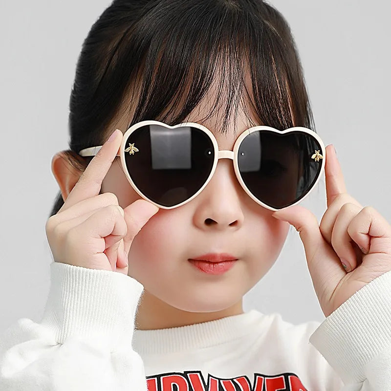 Children Sunglasses Heart-Shape Baby Gradient Sun Shade Cartoon Summer Girls Sunglasses Travel Beach Lovely Sunglasses