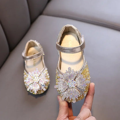 Spring Autumn Kids Fashion Leather Shoes 2025 New Girls Causal Performance Shoes Shallow Princess Ballet Children's Flat Shoes