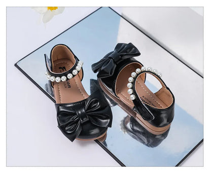 Girls' Sandals and Children's Princess Shoes 2026 Spring New Arrival for Girls Student Rhinestone Bow Performance Shoes