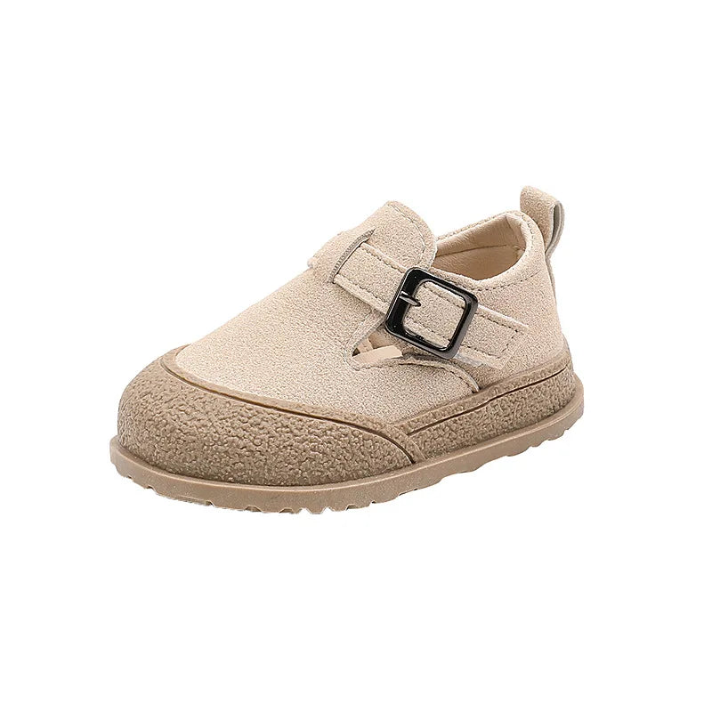 Kids Casual Shoes Round Toe Soft Sole Toddler Shoes Spring Autumn New Non-slip Children Leather Shoe Vintage Baby Walking Shoes